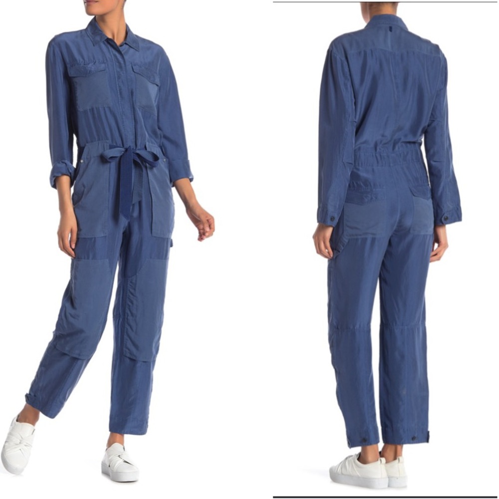 NWT Rag & Bone Henri Tie-Front Silk Jumpsuit